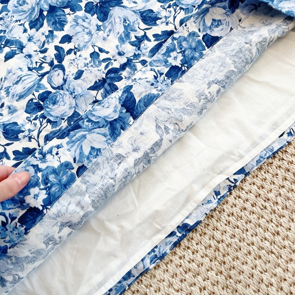 Abercrombie & Fitch Blue and White Floral Dress LT Large Tall - Picture 4 of 11